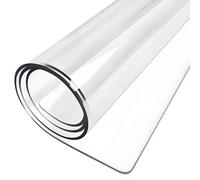 Gerenecic Nappe en Plastique Transparent résistant de 2 mm d'épaisseur, 60 x 100 cm/70 x 150 cm/80 x 200 cm, imperméable, Transparente, pour Table à Manger, Tapis de Bureau Transparent Antid