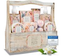 Gerg-Coffret Cadeau Coffret Bain Et Douche Secret Garden Au Thé Blanc Et À L'abricot - Coffret 8 Pièces