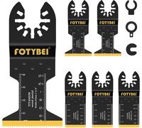 GERG-Outil Multifonction Lame de Scie Oscillante Titane, 5pcs Lame Outil Multifonction Accessoires pour Plastique, Bois, Métal, Compatible avec Fein Dewalt Makita Parkside Black&Decker et Plus