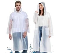 Gerhannery Poncho de Pluie avec Poche, 2 Pièces Cape de Pluie Léger et Impermeable Réutilisable pour Femme