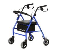 Geriafy - Déambulateur Rollator 4 Roues Pliable et Léger | Aide à la Mobilité avec Siège, Dossier et Panier | Système de Freins de Sécurité | Robuste et Compact