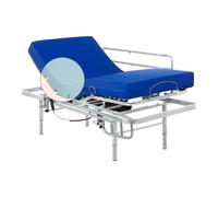 Geriafy - Lit électrique avec Pieds réglables renforcé avec Matelas sanitaire HR imperméable (80x200 cm + Barres de lit rabattables)