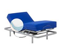 Geriafy - Lit Électrique Renforcé avec Matelas Gériatrique Étanche à Mémoire de Forme | 20 cm d'épaisseur avec 6 cm de Viscoélastique (80x200 cm)