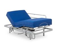 Geriafy - Lit Électrique Renforcé avec Matelas Gériatrique Étanche à Mémoire de Forme | 80x190 cm | Barres de Lit Rabattables