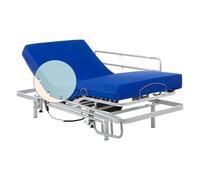 Geriafy - Lit Électrique Renforcé avec Matelas Sanitaire HR Imperméable (80x190 cm + Barres rabattables)