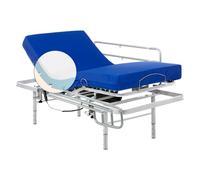 Geriafy - Pack Lit Électrique 90x200 cm | Pieds Réglables | Matelas Viscoélastique Imperméable | Barres de Lit Rabattables