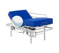 Geriafy - Pack Lit Électrique | Pieds Réglables | Matelas Viscoélastique Imperméable | Barres de Lit Rabattables | 20 cm d'épaisseur avec 6 cm de Viscoélastique (80x200 cm)