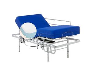Geriafy - Pack Lit Électrique | Pieds Réglables | Matelas Viscoélastique Imperméable | Barres de Lit Rabattables | 20 cm d'épaisseur avec 6 cm de Viscoélastique (80x200 cm)