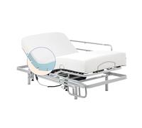 Geriafy - Pack Lit Électrique Renforcé avec Matelas Viscoélastique de 20 cm Tencel | Tissu Frais et Doux | Barres de Lit Rabattables (90x200 cm, Contrôle par câble)