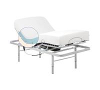 Geriafy - Pack Lit Électrique Renforcé avec Matelas Viscoélastique de 20 cm Tencel | Tissu Frais et Doux | Pieds Réglables en Hauteur (90x200 cm, Contrôle par câble)