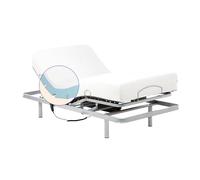 Gerialife® Pack lit articulé renforcé 5 Niveaux avec Matelas viscoélastique Tencel Fabriqué en Espagne (80 x 190, Manette par câble)