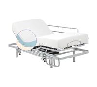 Gerialife® Pack lit articulé renforcé 5 Niveaux avec Matelas viscoélastique Tencel Fabriqué en Espagne 105 x 190 Télécommande sans Fil + Garde-Corps