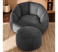 Gericco Pouf géant d'intérieur pour adultes - Chaise ronde en peluche confortable à coque ronde douce - Canapé de sol surdimensionné et confortable pour salon, chambre à coucher et salles de jeux