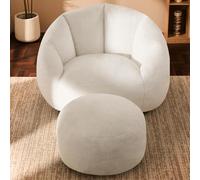 Gericco Pouf géant d'intérieur pour adultes - Chaise ronde en peluche confortable à coque ronde douce - Canapé de sol surdimensionné et confortable pour salon, chambre à coucher et salles de jeux