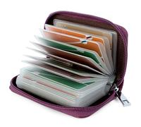 GERIINEER Porte Cartes de Crédit Femme Homme Cuir 26 Fentes (Violet)