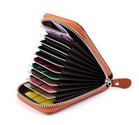 GERIINEER Porte Cartes de Credit Femme Homme Cuir (Marron)