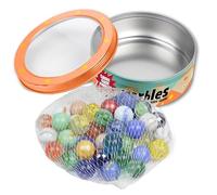 GERILEO Lot de 50/100/200 Billes de Couleur et de Cristal - Billes de Verre, Pistes et Circuits de Billes, Jeu Traditionnel, Jouet - Garçons, Filles, Enfants - Couleurs Aléatoires (50 u. avec étui)