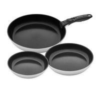 Gerlach 1760 1760 Smart Steel Set de poêles à frire en acier inoxydable avec poignée amovible Poêle à induction 20 cm 24 cm 28 cm Batterie de cuisine à induction 3 pcs.