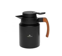 Gerlach 1760 Carafe À Café Isotherme À Double Paroi En Acier Inoxydable Pichet Isotherme Anti Fuite Avec Poignée En Bois 1,2 l Natur