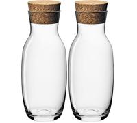 Gerlach 1760 Carafe à eau avec couvercle Carafe en verre Couvercle en liège 1,1 L Pichet à eau Pichet en verre Robuste Stable Passe au lave-vaisselle Débit (Lot de 2)