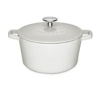 Gerlach 1760 Cocotte Fonte Émaillée Avec Couvercle Casserole De 3 l 3,21 kg Tous Feux Dont Induction Ronde Natur Iron