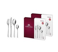 Gerlach 1760 Couverts De Table Ménagère 48 Pièces Pour 12 Personnes En Acier Inoxydable Haute Brillance Argentées Boîte D'Emballage Mango
