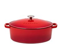 Gerlach 1760 Le Creuset Cocotte en fonte 5,5 l Cocotte avec couvercle Pour tous les types de four Rouge naturel Fer