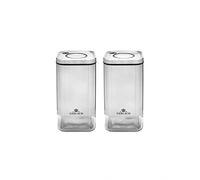 Gerlach 1760 Lot De 2 Boîtes De Rangement En Verre Et Acier Inoxydable Conteneurs De Stockage Pour Produits Secs Pâtes Céréales Herbes 2 x 1 l Superior