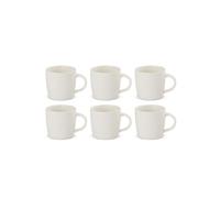 Gerlach 1760 Lot de 6 Mugs à Café et Thé - pour 6 Personnes - Porcelaine - Flow New - Ivoire 350 ml