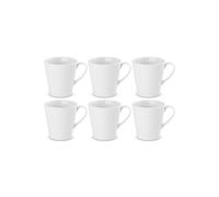 Gerlach 1760 Lot de 6 Mugs à Café et Thé - pour 6 Personnes - Porcelaine - Modern New - Blanc 280 ml