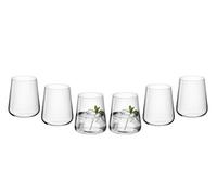 Gerlach 1760 Lot de 6 verres à boire 430 ml Verres à eau Verres à cocktail Verres à jus Verre à dessert Passe au lave-vaisselle Moderne