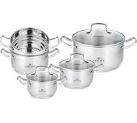 Gerlach - 5901035499782 | Un Ensemble de 9 marmites - Simple | 18/10 Steel