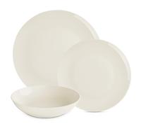 Gerlach Flow Service de table pour 6 personnes - En porcelaine - 18 pièces - Service de table - Assiettes creuses - Vaisselle de Noël - Service moderne et service de table - Couleur ivoire