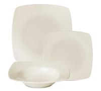 Gerlach Valor Service de table pour 6 personnes - En porcelaine - 18 pièces - Service de table - Assiettes creuses - Vaisselle de Noël - Service moderne et service de table - Couleur ivoire