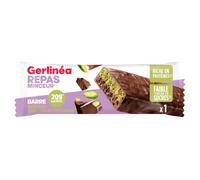 GERLINEA Barre Repas Minceur Chocolat Pistache 62 g - Riche en Protéines, Faible en Sucres, Format Individuel - Lot de 4