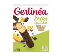 GERLINEA Barres Encas Chocolat Orange - Pack de 10 - 310g - Format Pocket - Riche en Protéines et Fibres - Teneur Réduite en Sucres - Lot de 3