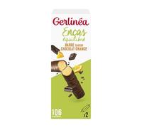 Gerlinéa Barres Encas saveur Chocolat Orange - Encas équilibré et Riche en Protéines - 1 boîte (2 barres)