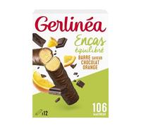 GERLINÉA - Barres Protéinées Chocolat Orange - Encas Équilibré pour Goûter et Petit-Déjeuner - Réduites en Sucre, Sans Huile de Palme - Boîte de 12 Barres, 372 g