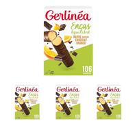 GERLINÉA - Barres Protéinées Chocolat Orange - Encas Équilibré pour Goûter et Petit-Déjeuner - Réduites en Sucre, Sans Huile de Palme - Boîte de 12 Barres, 372 g (Lot de 4)
