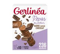 GERLINEA Barres Repas Minceur Chocolat - Pack de 10 barres (310g) - Remplace un repas équilibré - Saveur gourmande et riche en protéines - Lot de 3