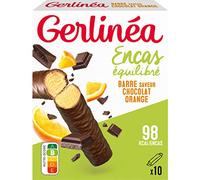 Gerlinéa - Barres saveur Chocolat Orange - Encas Equilibré et Riche en Protéines - 206080 - 10 Unité
