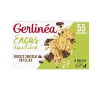 Gerlinéa - Biscuits Chocolat Céréales - Encas Équilibré - Réduits en Sucre - Sans Huile de Palme - Sans Édulcorant - Source de Protéines - 1 Boîte de 4 x 3 Biscuits - 200 g