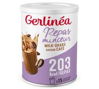 GERLINÉA - Boisson Milkshake Café - Substitut de Repas Minceur Riche en Protéines - 13 Vitamines & 10 Minéraux - Faible en Graisses Saturées - 15 Repas Facile à Préparer, 436 g