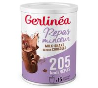 GERLINÉA - Boisson Milkshake Chocolat - Substitut de Repas Minceur Riche en Protéines - 13 Vitamines 10 Minéraux - Faible en Graisses Saturées - 15 Repas Facile à Préparer, 436 g
