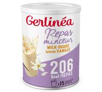 GERLINÉA - Boisson Milkshake Vanille - Substitut de Repas Minceur Riche en Protéines - 13 Vitamines & 10 Minéraux - Faible en Graisses Saturées - 15 repas Facile à Préparer, 436 g