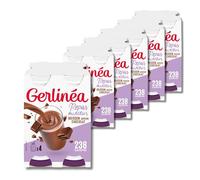 GERLINÉA - Boisson Repas Chocolat - Repas à Boire Équilibré et Complet - Riche en Protéines - Sans Huile de Palme - Contrôle du Poids - Lot de 24 bouteilles