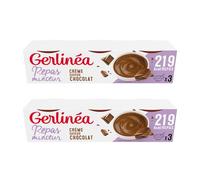 GERLINÉA - Coupelle Crème Repas Minceur Chocolat - Substitut de Repas Complet et Équilibré - Riche en Protéines - Prêt à Consommer - Lot de 2 (6 x 210 g)