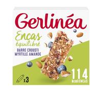 Gerlinéa - Croüsti Amandes Myrtilles - Barre de Céréales pour un Encas Équilibré 93 g (3x31 g) - 218097