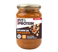 GERLINÉA Fit&Protein - Beurre de Cacahuète Crunchy - 100% Cacahuètes - Légèrement Toastées - Sans Sucres Ajoutés - Source de Protéines - 350 g