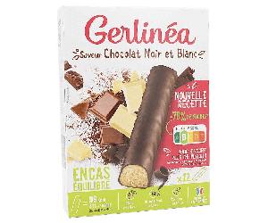 Gerlinéa Pause Gourmande Barre Chocolat Noir et Blanc 12 unités